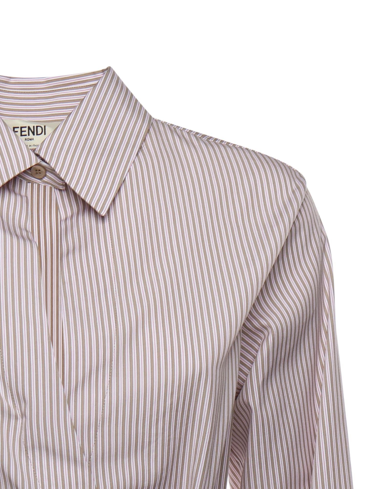 Abito midi chemisier a righe FDD515 AVJXF1UKB FENDI 