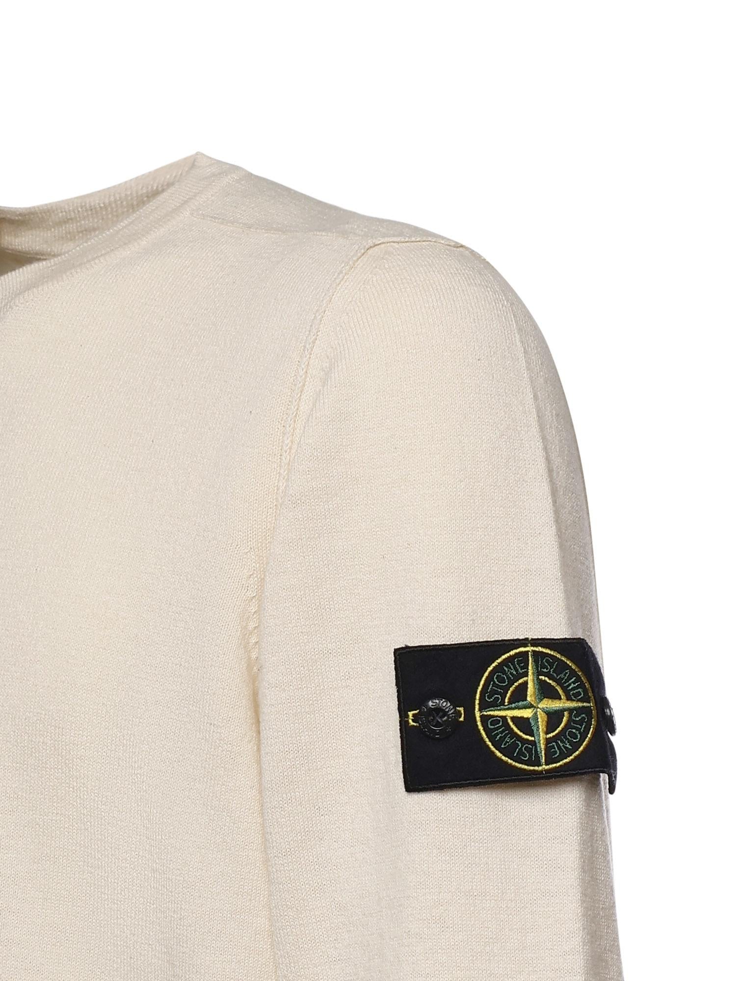 Maglione in cotone e nylon con logo<BR/> L1S155100052 S00B0V0093 STONE ISLAND 