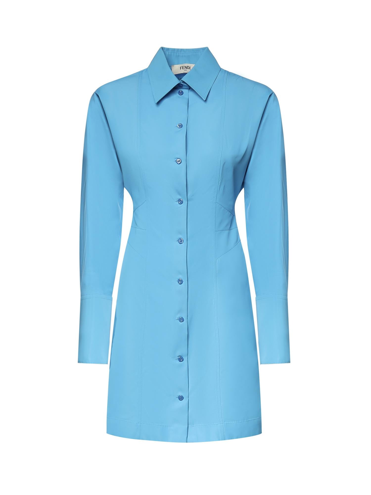 Abito chemisier in viscosa tecnica FDD537 AW9BF1W0L FENDI 
