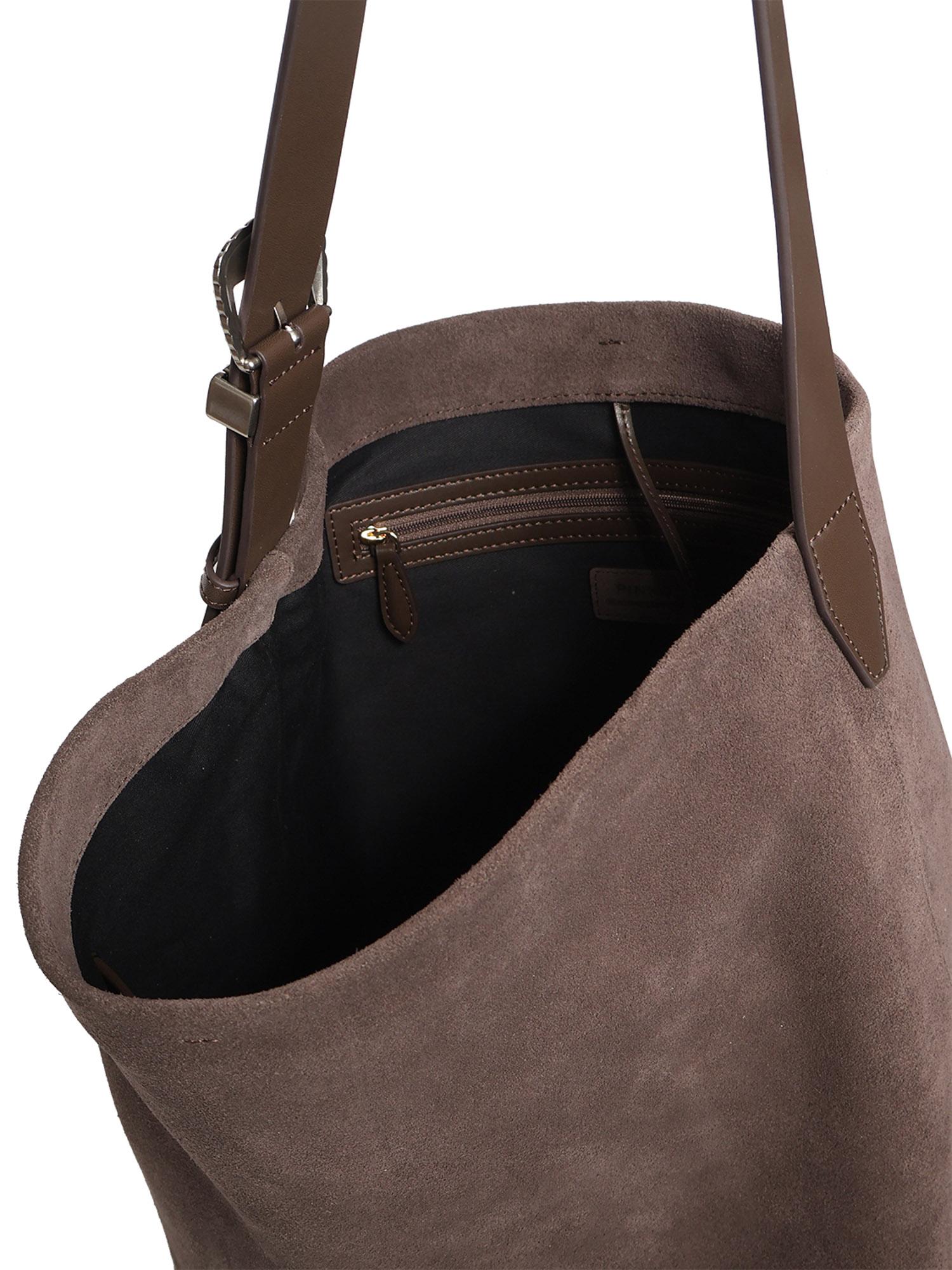 Borsa a tracolla grande Bucket Big in suede 106834 A0F6M11A PINKO 