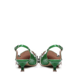 Slingback in vernice con borchie e fibbia ANNA 109 VERNICEVERDE/OFF WHITE ALCHIMIA 