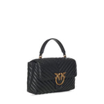 Borsa a mano media Love Bag Puff Chevron in nappa 100043 A0GKZ99Q PINKO 