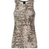 Canotta a costine con stampa snake 106919 A3DPCZ9 PINKO 