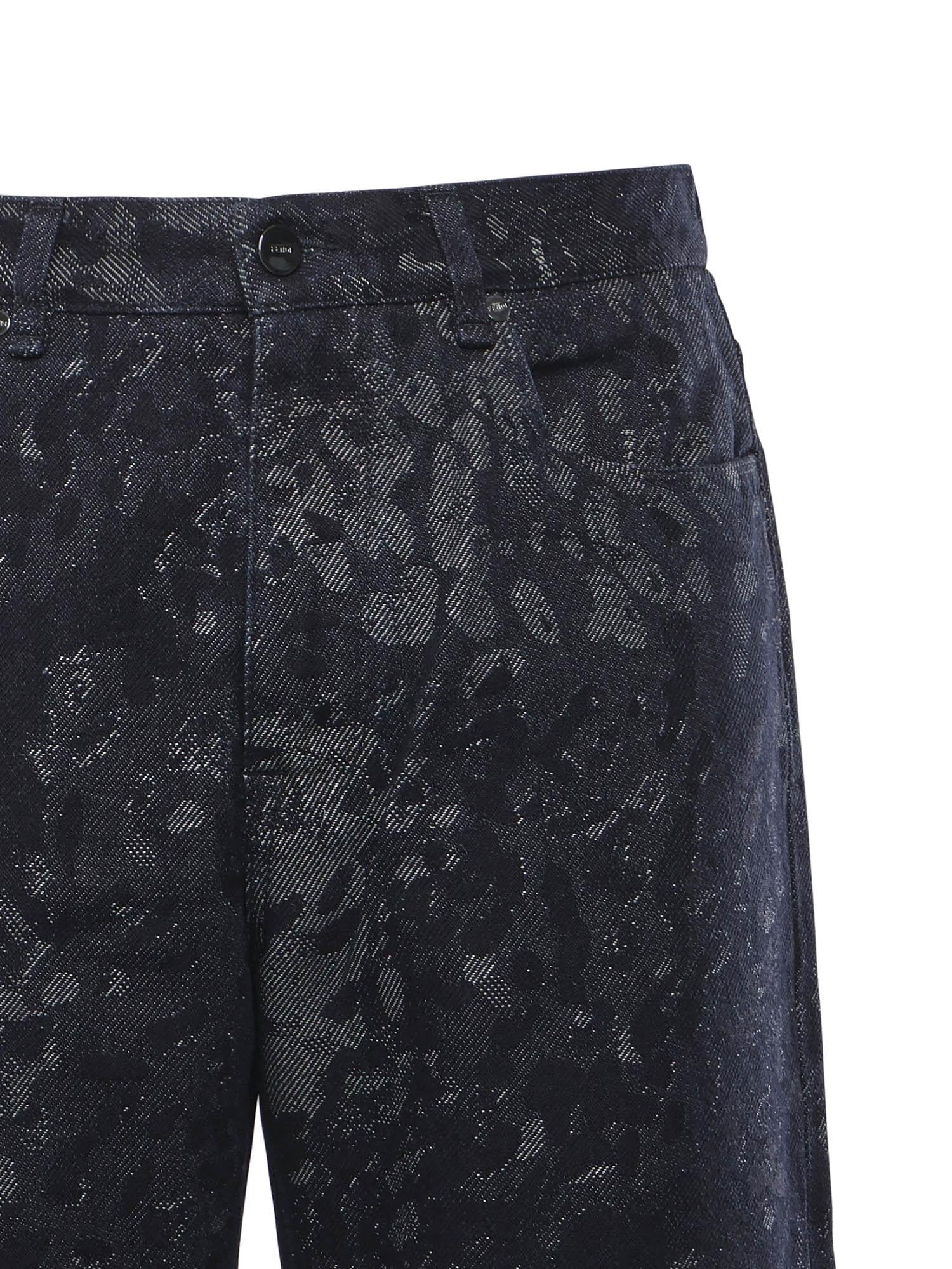 Jeans jacquard in denim FLP302 AW1BF0QA2 FENDI 