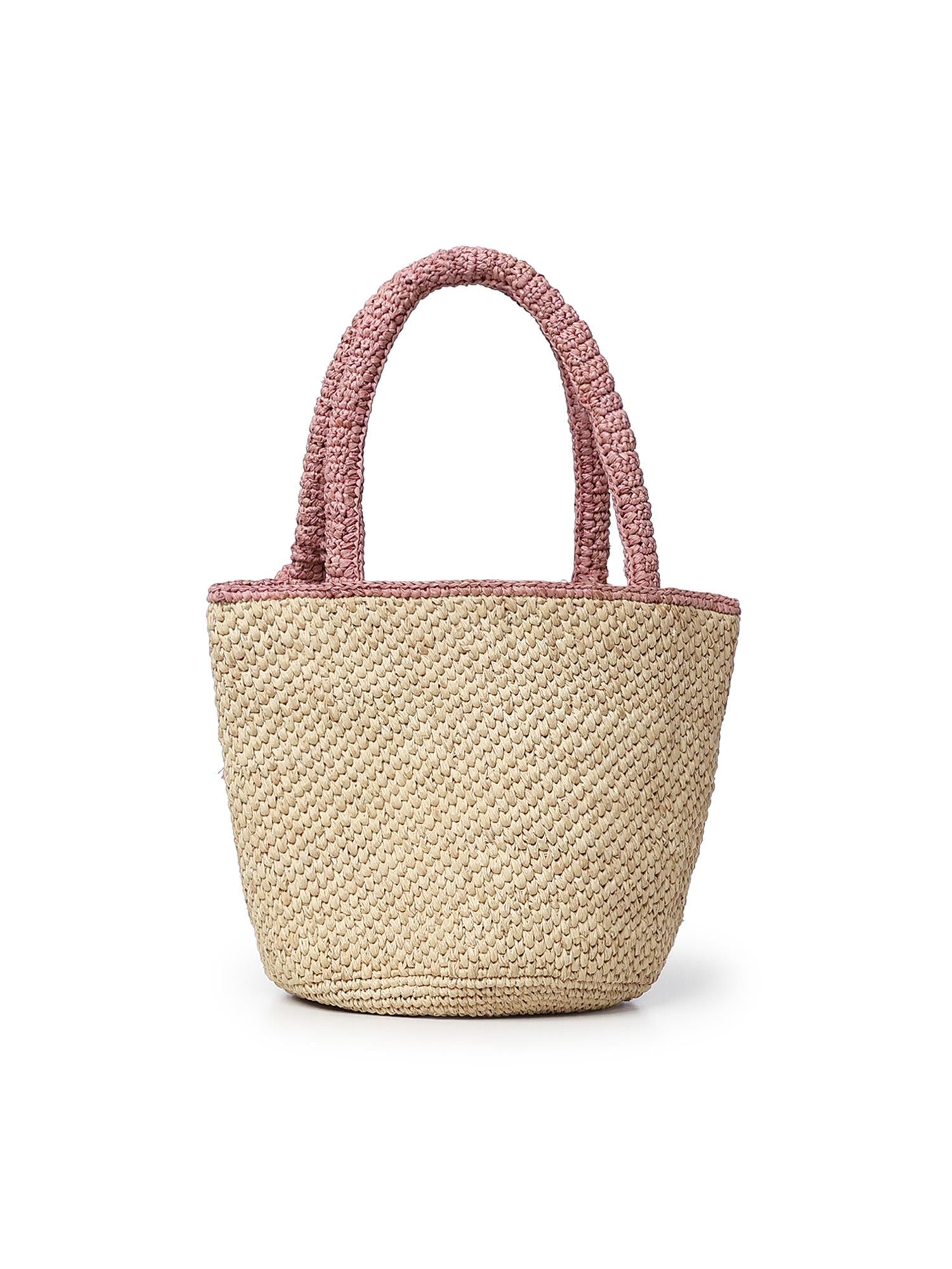 Borsa Marcy medium in raffia con logo MARR002 00415L MC2 SAINT BARTH 