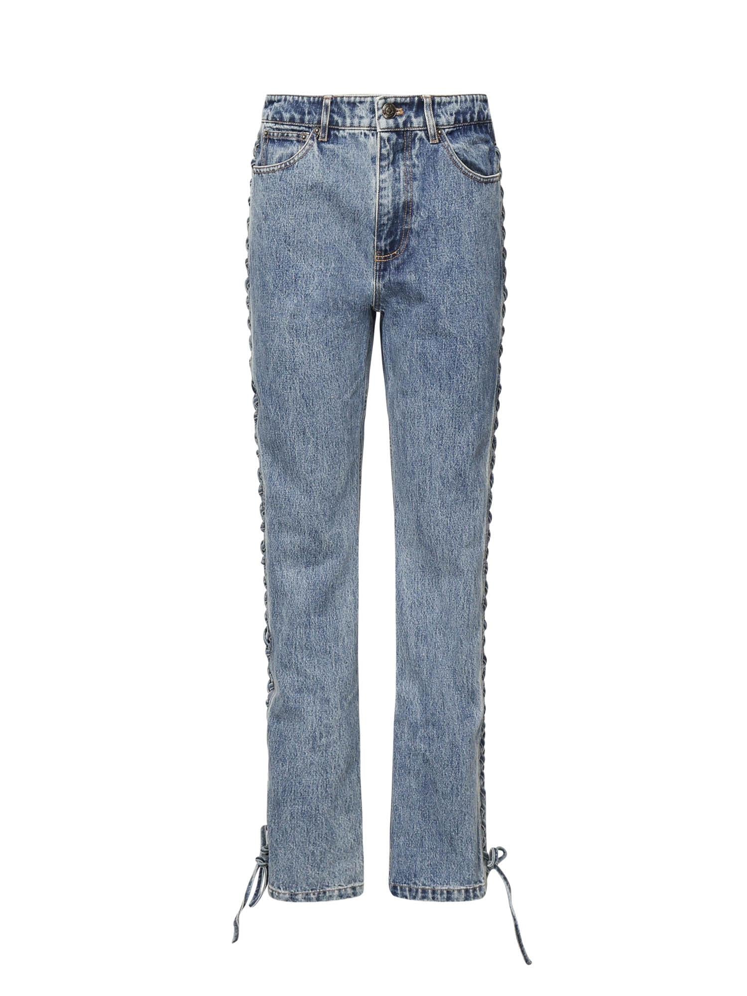 Jeans a gamba dritta con lacci 114595 3054 ROTATE 