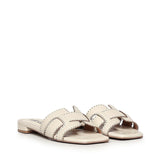 Sandali flat Holly in pelle 755Z10VK OFF WHITE BIBI LOU 
