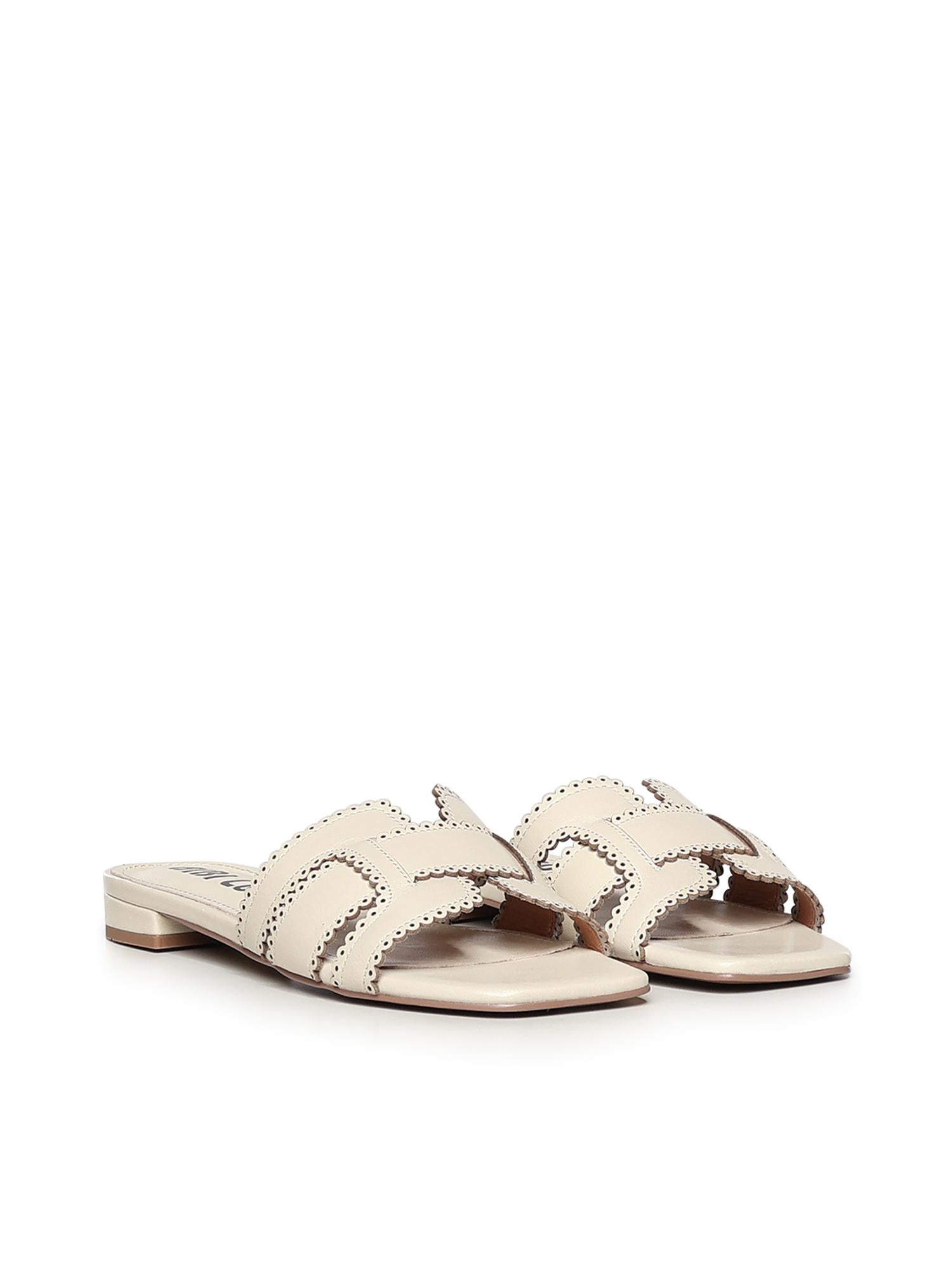 Sandali flat Holly in pelle 755Z10VK OFF WHITE BIBI LOU 