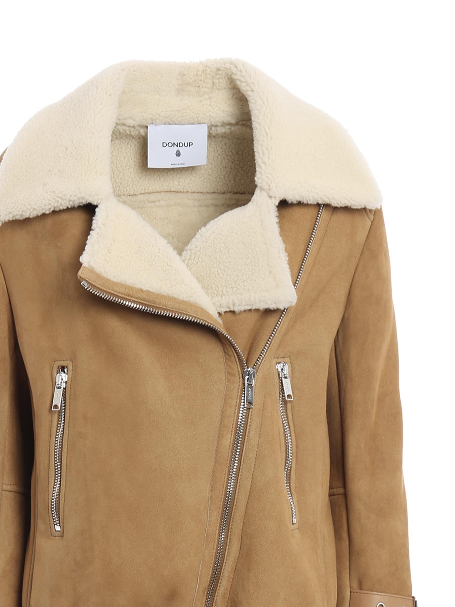 Giacca in suede con shearling DJ648 PL0516DXXX430 DONDUP 