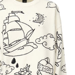 Maglione girocollo con fantasie 105427 A2PKZE1 PINKO 