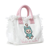Borsa Colette in canvas con ricamo Labubu COL0001 02634L MC2 SAINT BARTH 