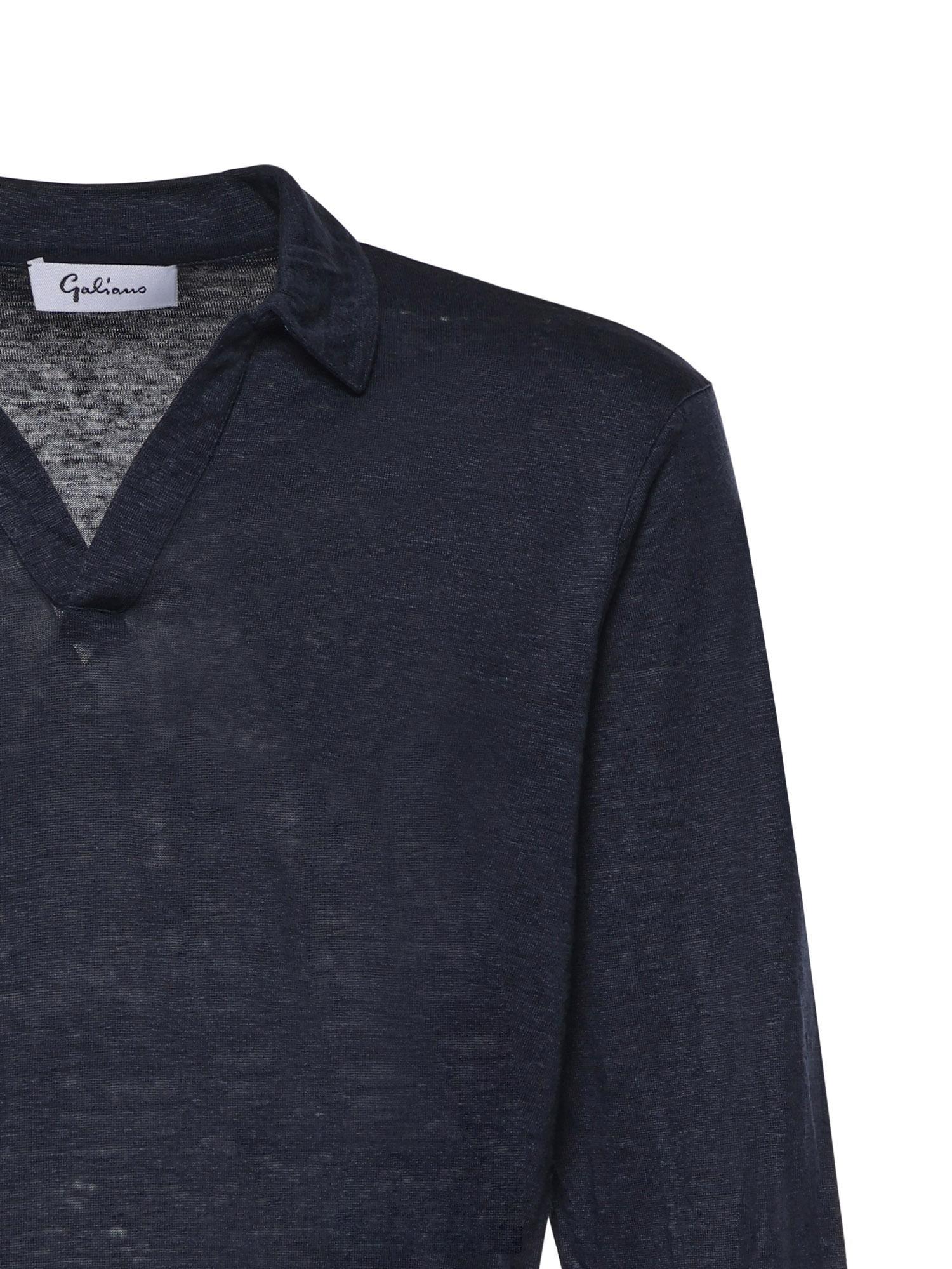 Polo in lino 60191 96803306 GALIANO 