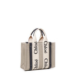 Tote bag piccola Woody in lino CHC22AS397I26 91J CHLOÉ 