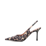 Décolleté slingback in raso stampa animalier HOLLY 90 RASOLEOPARD GIULIANO GALIANO 