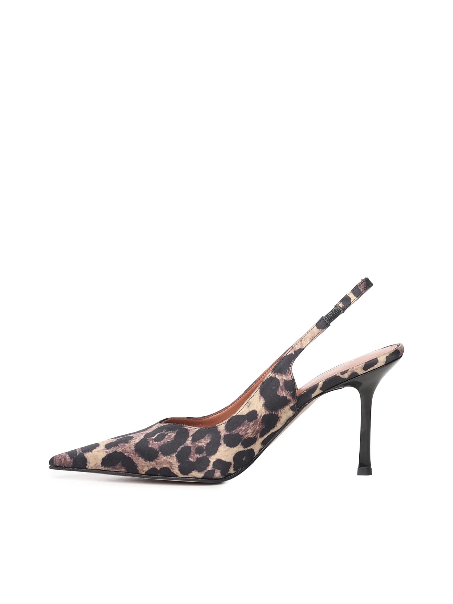 Décolleté slingback in raso stampa animalier HOLLY 90 RASOLEOPARD GIULIANO GALIANO 
