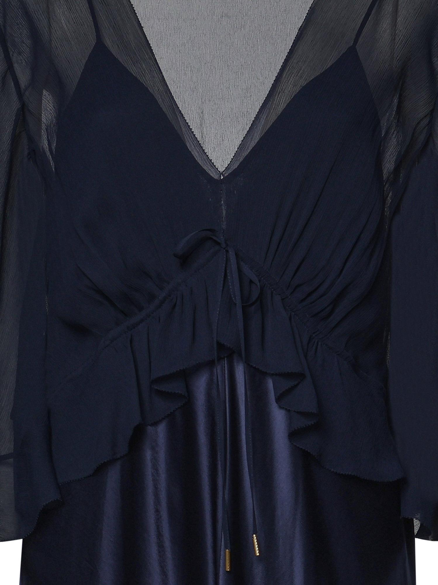 Abito lungo in raso lucido con mantella A04061627 0290 ALBERTA FERRETTI 