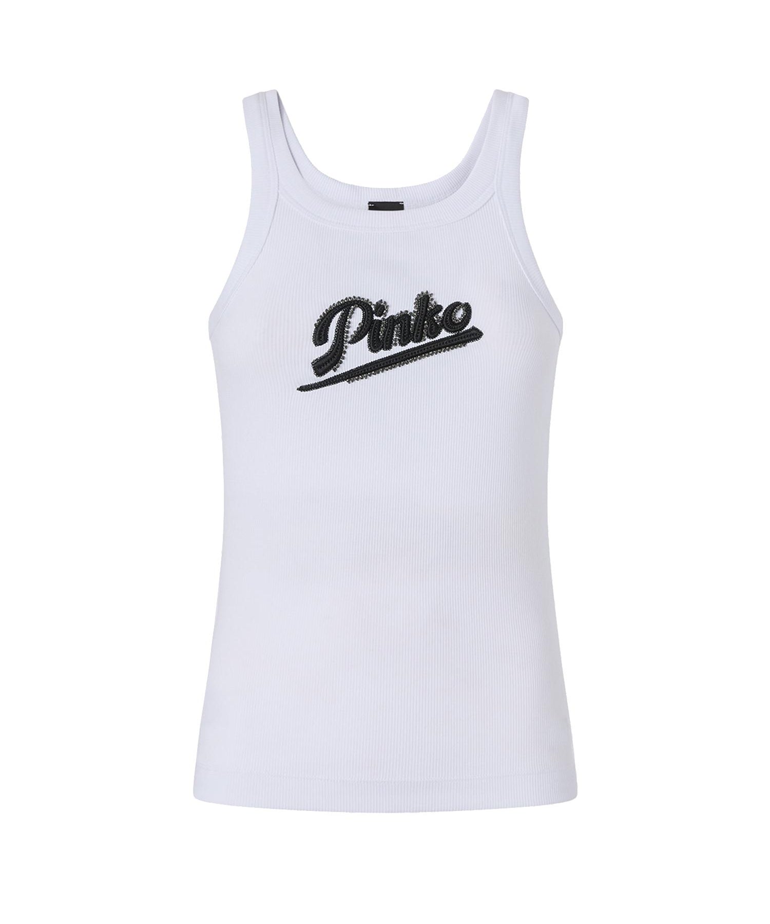 Tank top con ricamo e strass 107299 A3H7Z14 PINKO 