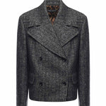 Giacca cropped in lana rigata F27FXT FRZANS8051 DOLCE & GABBANA 