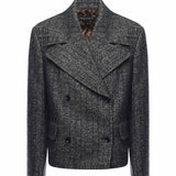 Giacca cropped in lana rigata F27FXT FRZANS8051 DOLCE & GABBANA 