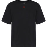 T-shirt con ricamo cuore in cotone 105665 A326Z99 PINKO 