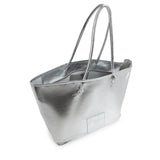Borsa shopping in pelle con logo<BR/> 73BP9VT01 LOLLI POPPOP SILVER V° 73 