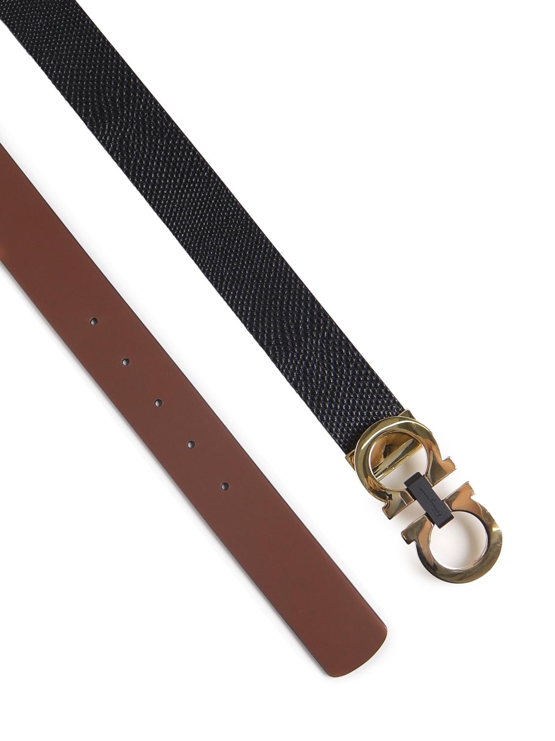 Cintura in pelle double face fibbia Gancio 678783 0756229025 FERRAGAMO 