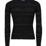Polo maniche lunghe con riga metallizzata 104734 A2FCZ99 PINKO 