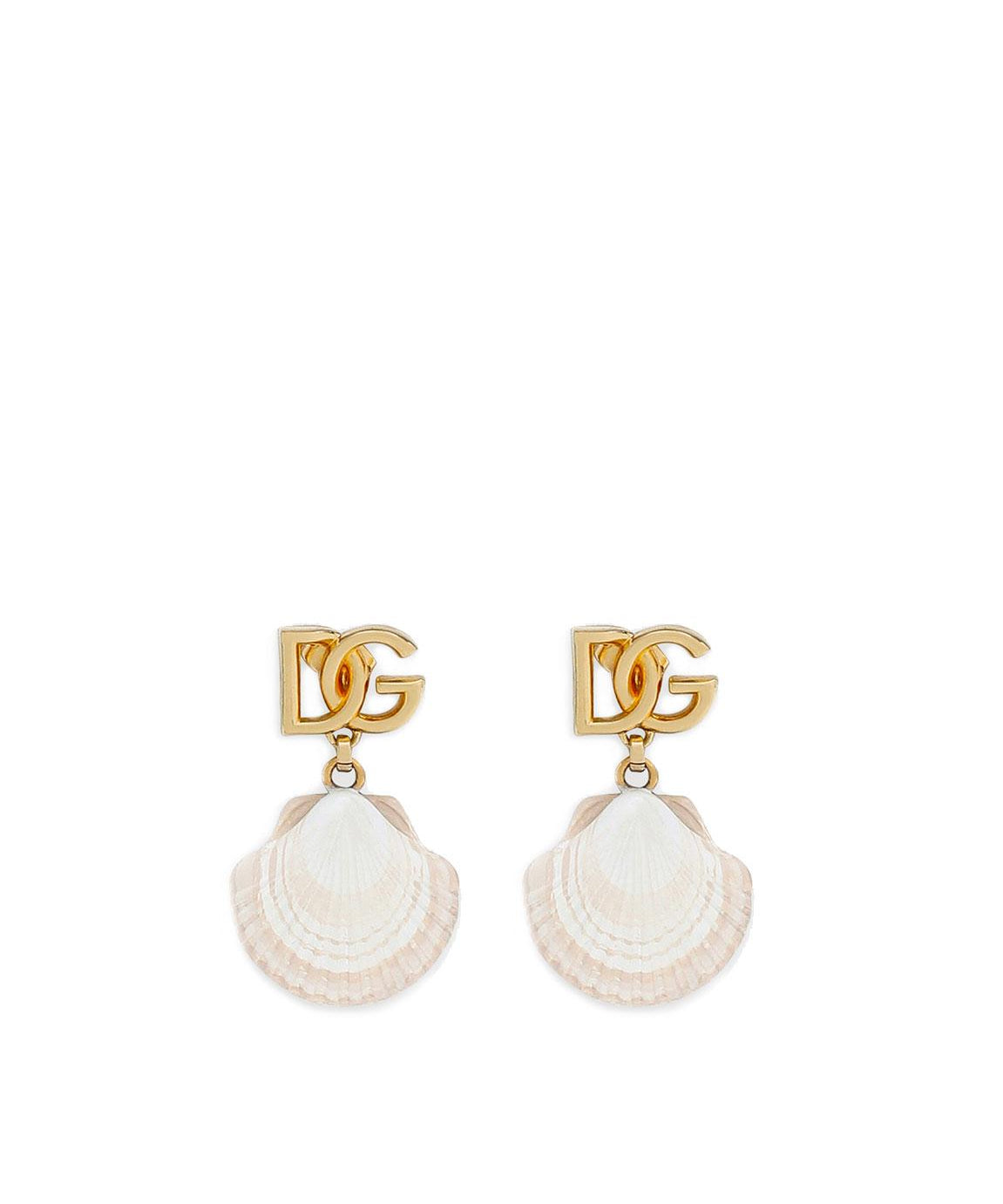 Orecchini con logo DG e conchiglia WEQ6A1 W1111ZOO00 DOLCE & GABBANA 