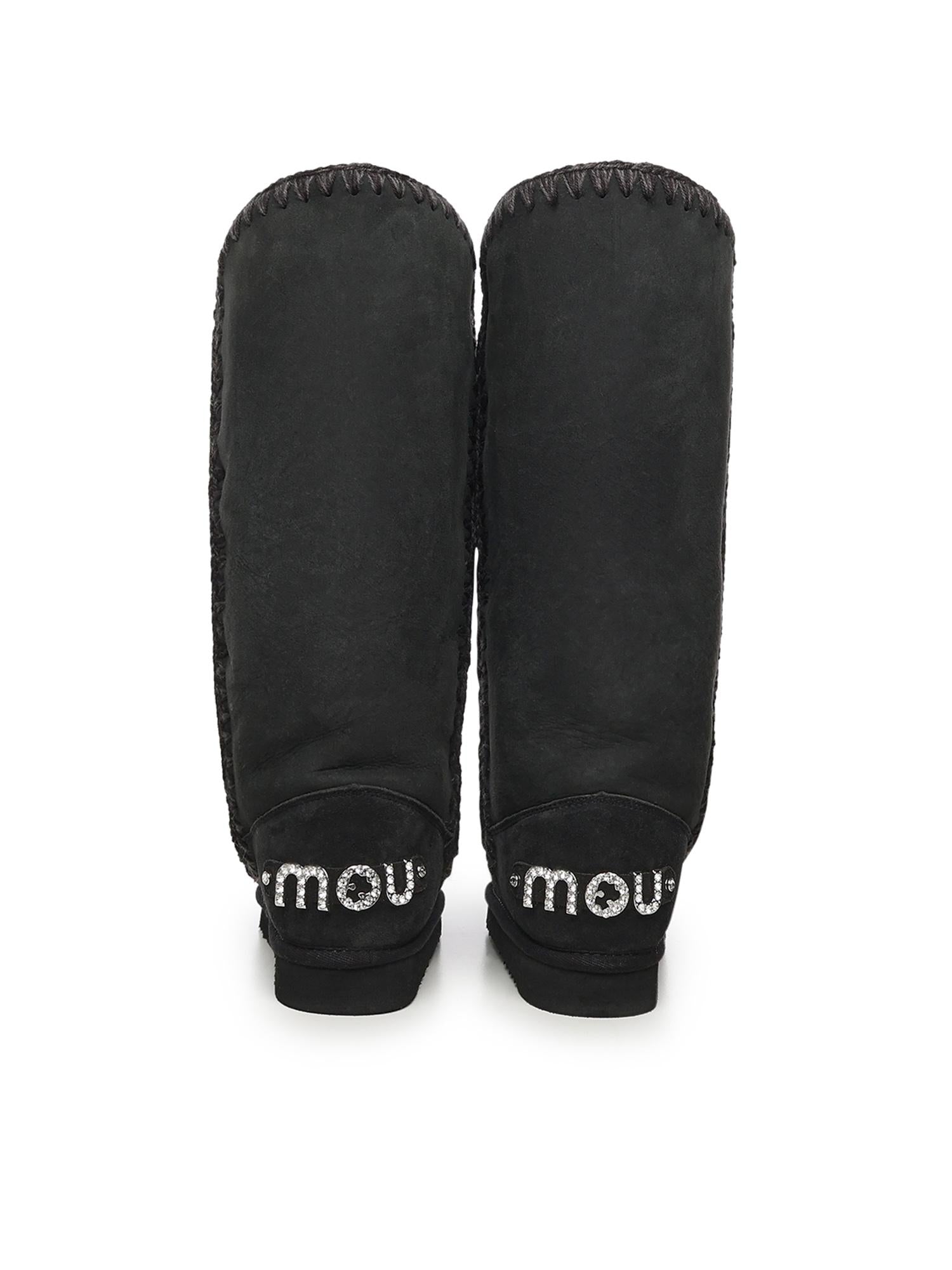 Stivali Eskimo 40 rhinestones logo<BR/> MUFW101052A BKBK MOU 