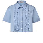 Camicia cropped in popeline MK2045 10RGF0013 MIU MIU 