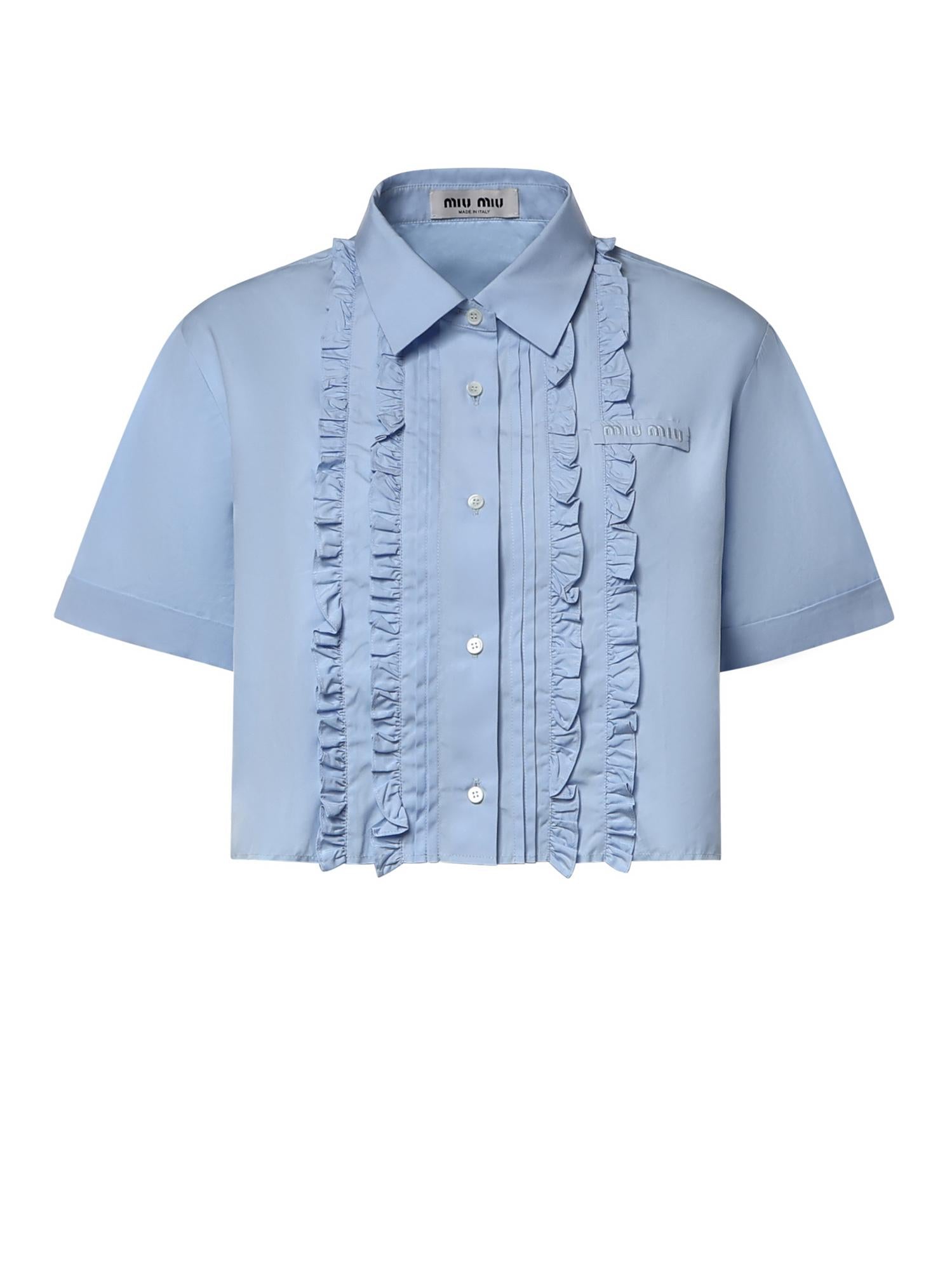 Camicia cropped in popeline MK2045 10RGF0013 MIU MIU 