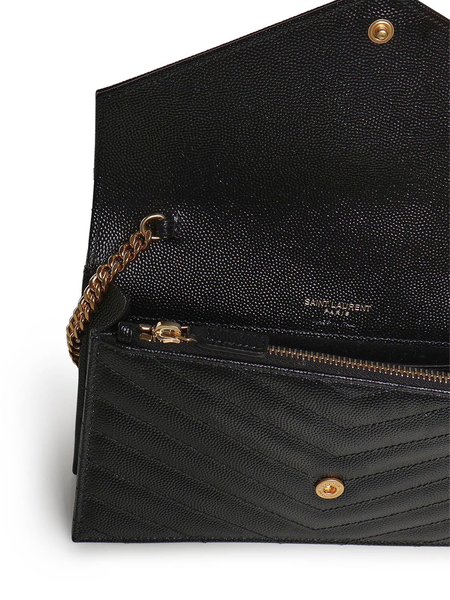 Pochette Envelope con catena Cassandre in pelle grain de poudre 857605 BOW011000 SAINT LAURENT 