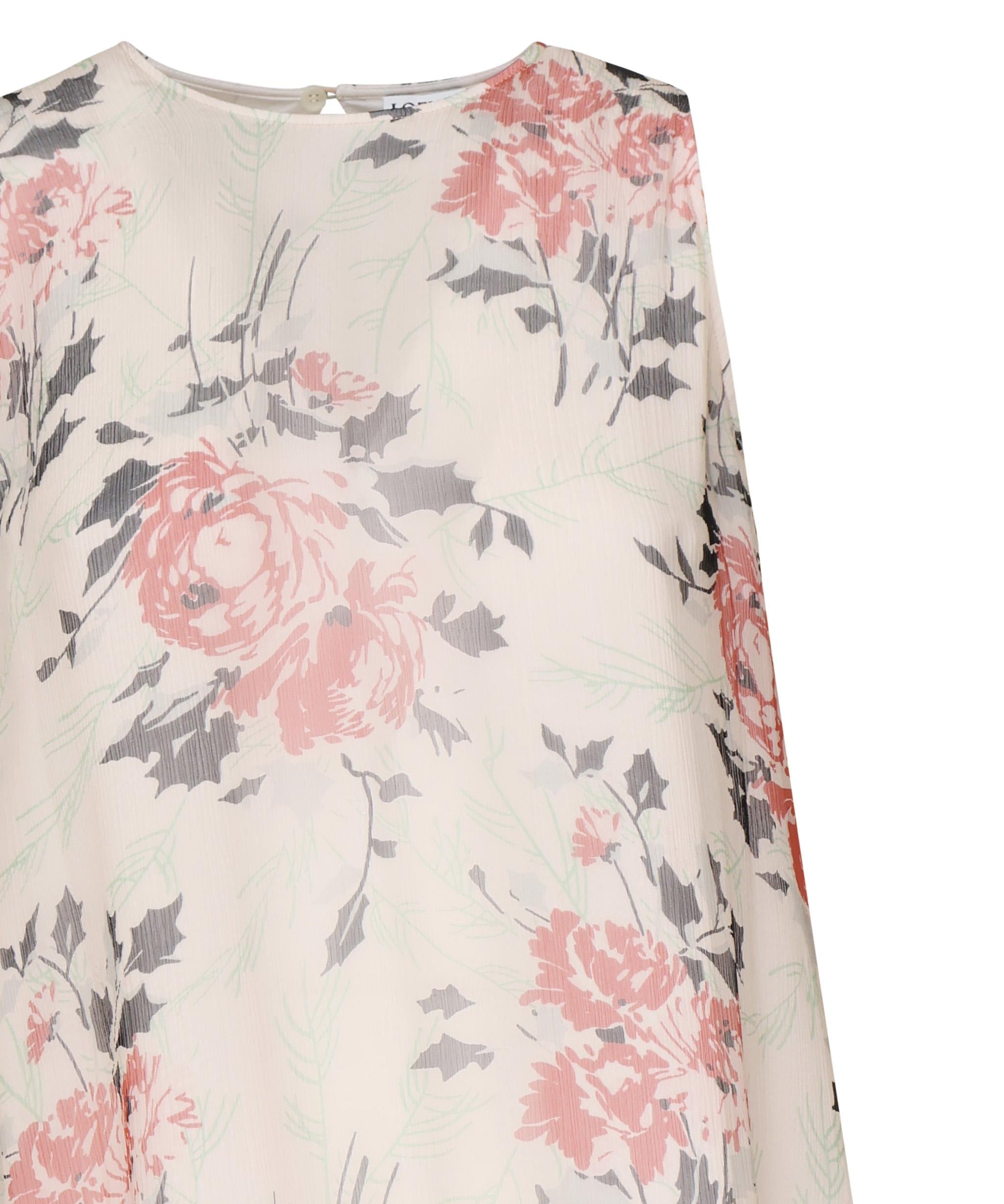 Abito lungo in seta con stampa floreale<BR/> S540Y09XRS 9990 LOEWE 