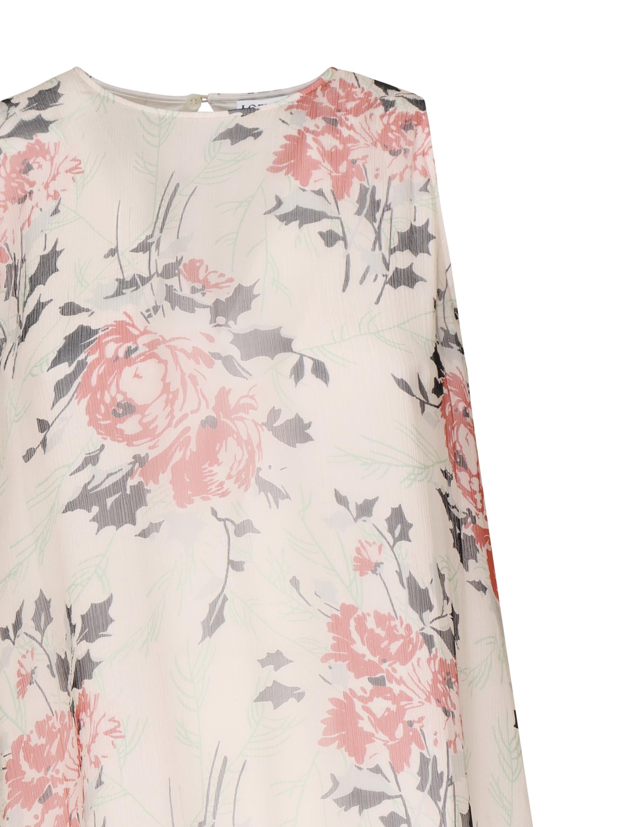Abito lungo in seta con stampa floreale<BR/> S540Y09XRS 9990 LOEWE 