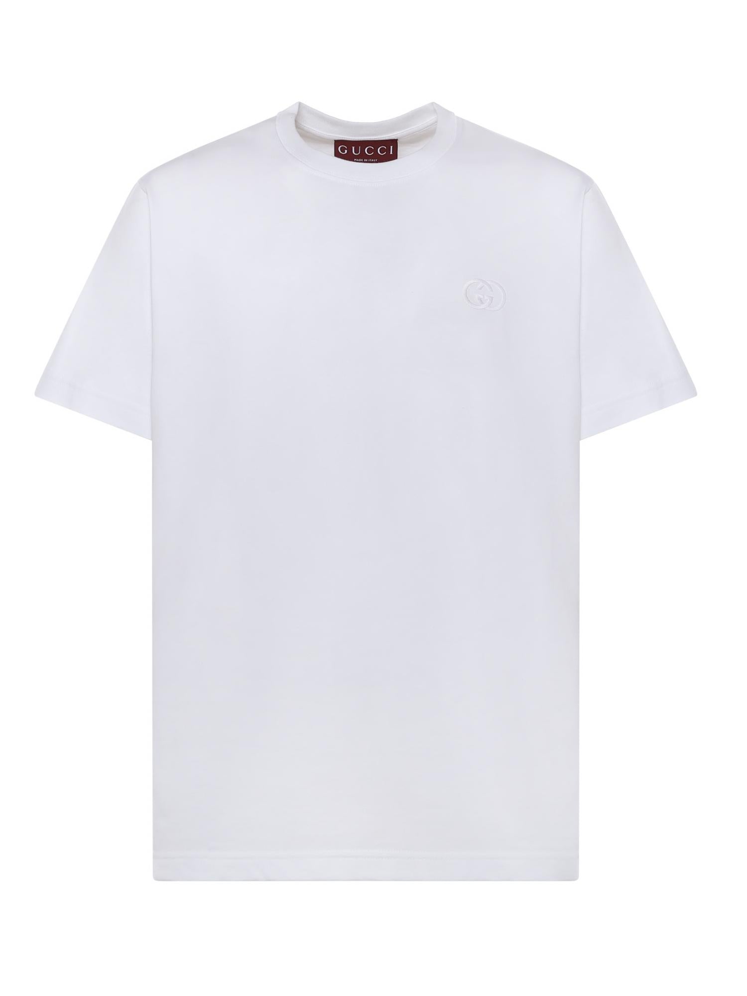 T-shirt in cotone con ricamo logo 796395 XJHKE9692 GUCCI 