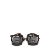 Sandali in pelle con cinturino in corda 5Y184E 3L74F0005 MIU MIU 