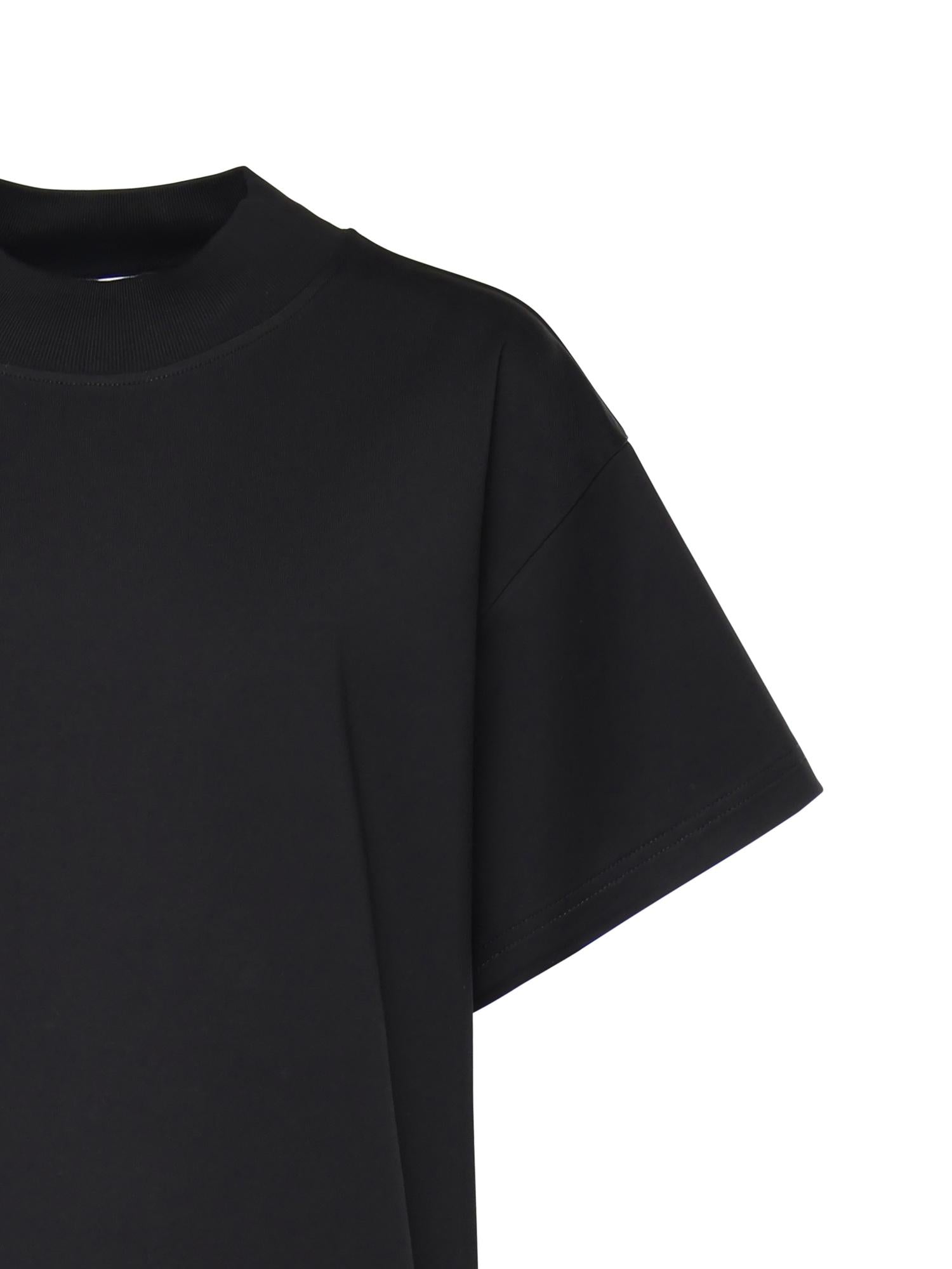 T-shirt in cotone con frange AA9I0029J103C 999 ALAIA 