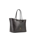Borsa shopping in pelle con logo 73BP9VT01 LOLLI POPPOP BLACK V° 73 