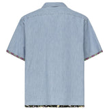 Camicia in denim con finiture stampa floreale 6V0DB04L ALM508 VALENTINO GARAVANI 