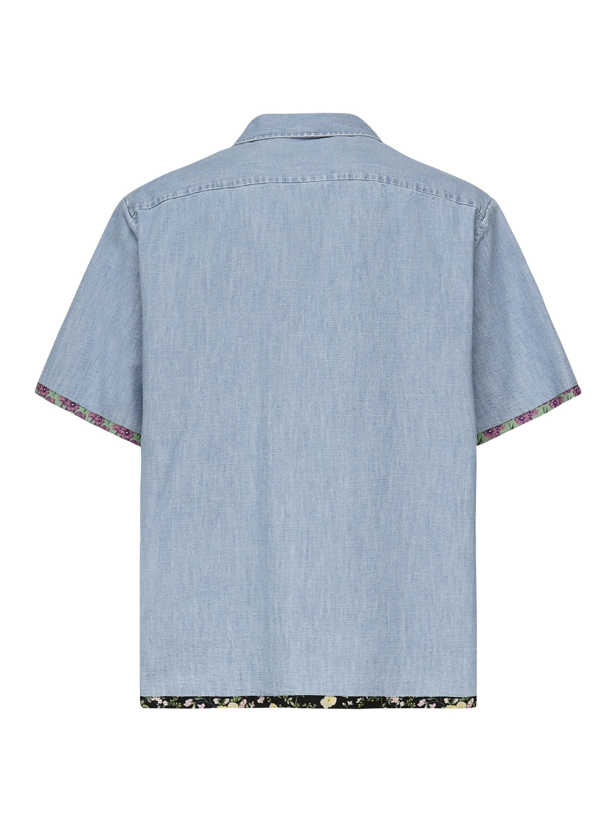 Camicia in denim con finiture stampa floreale 6V0DB04L ALM508 VALENTINO GARAVANI 