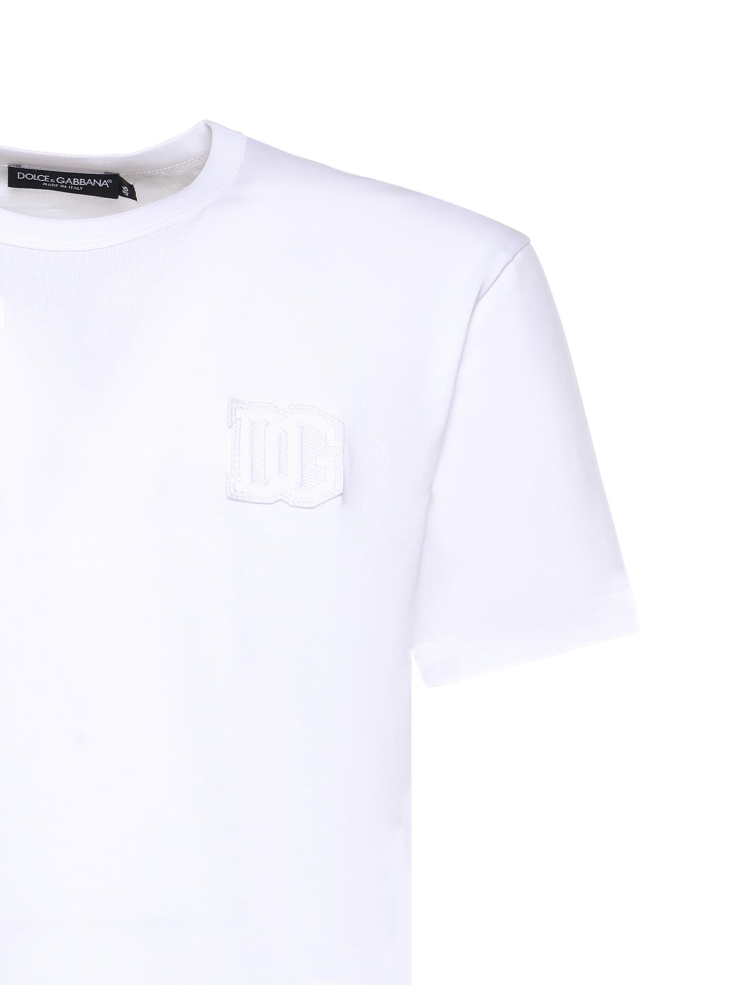 T-shirt in cotone con logo G8PV1Z G7P3NW0800 DOLCE & GABBANA 