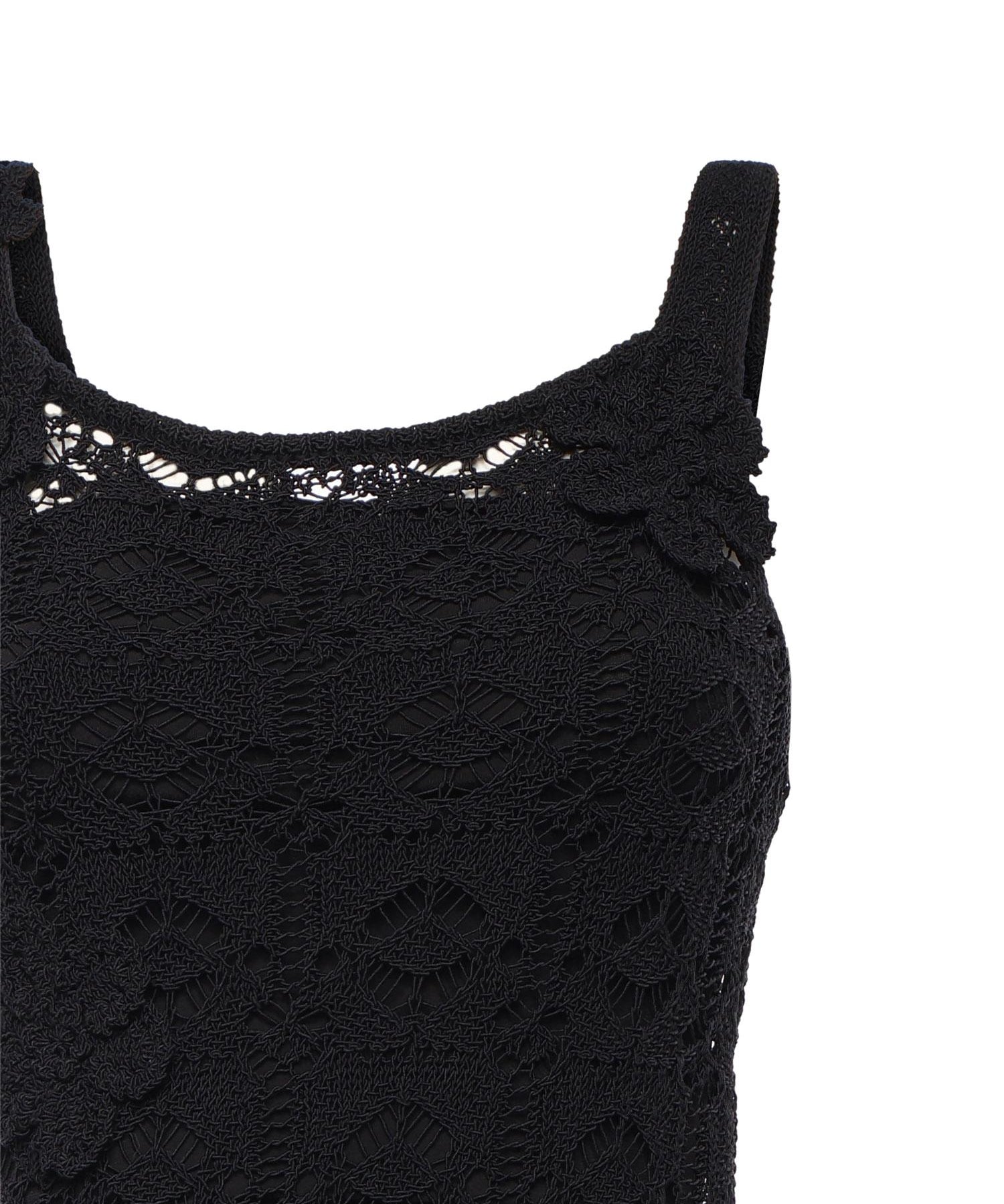Abito midi crochet con fiori applicati 106862 A3B8Z99 PINKO 