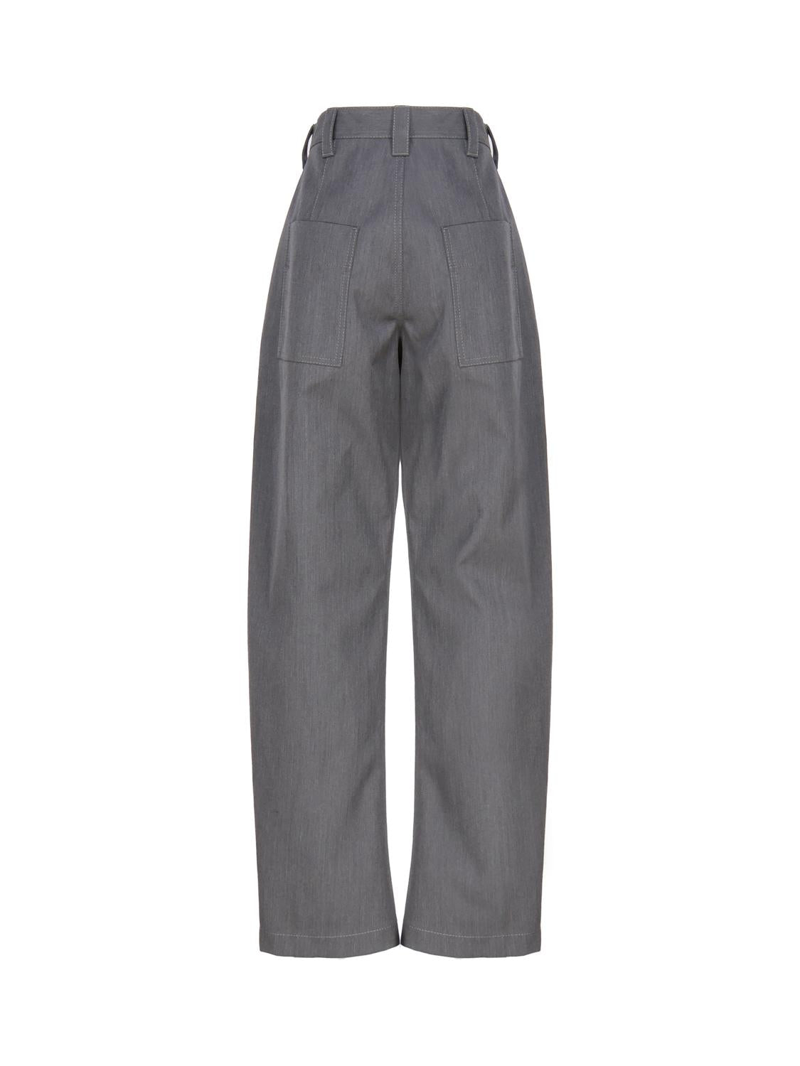 Pantaloni affusolati in lana accoppiata e cotone 769763 V1JO01874 BOTTEGA VENETA 