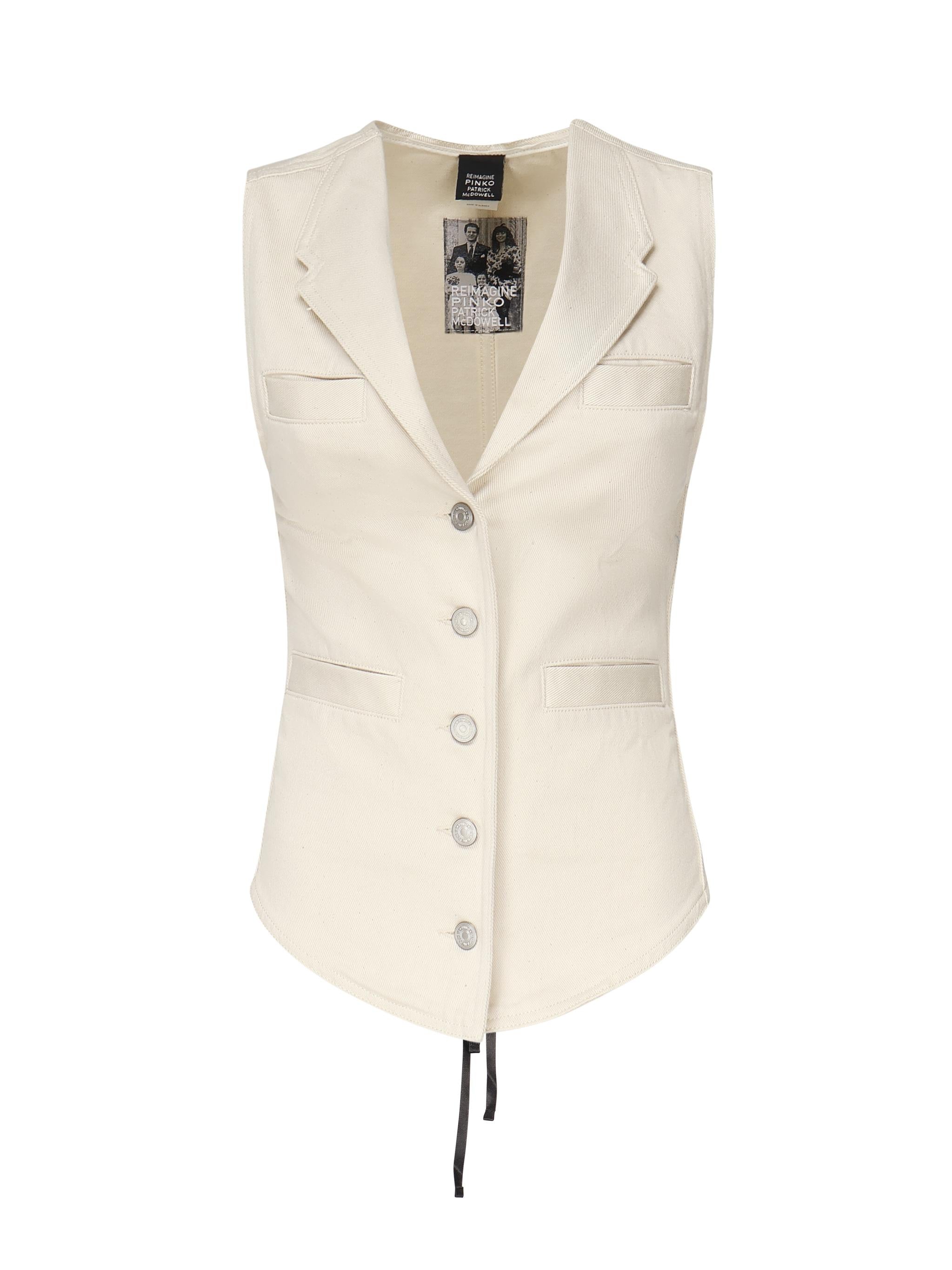 Gilet in drill di cotone 105072 A2JOC21 PINKO 