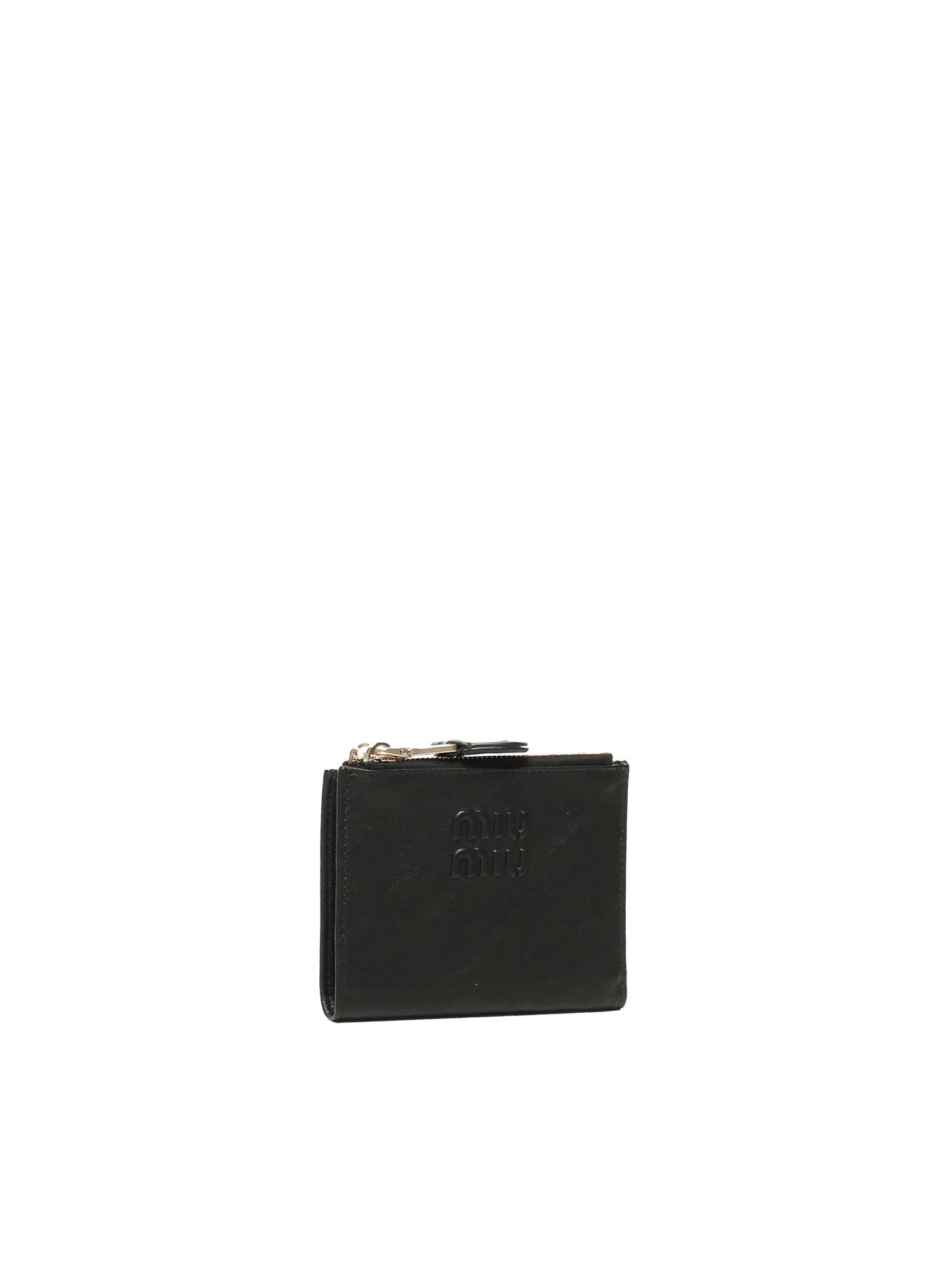 Portafoglio con logo lettering 5ML024 AEFXF0002 MIU MIU 