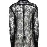 Camicia in pizzo Chantilly con dettagli in raso F5R42T MLMAEN0000 DOLCE & GABBANA 