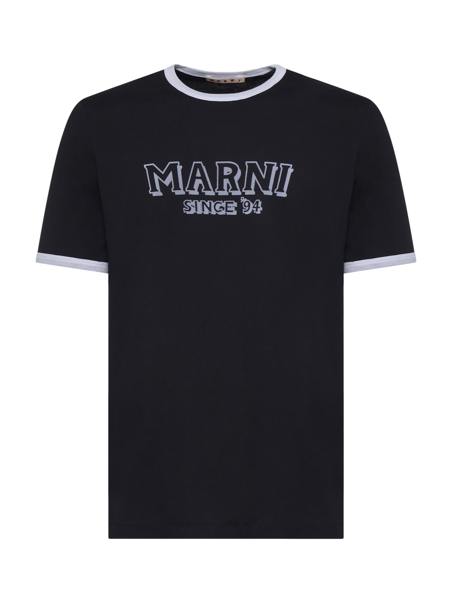 T-shirt in cotone con logo HUMU0198MP USCY91LOB99 MARNI 