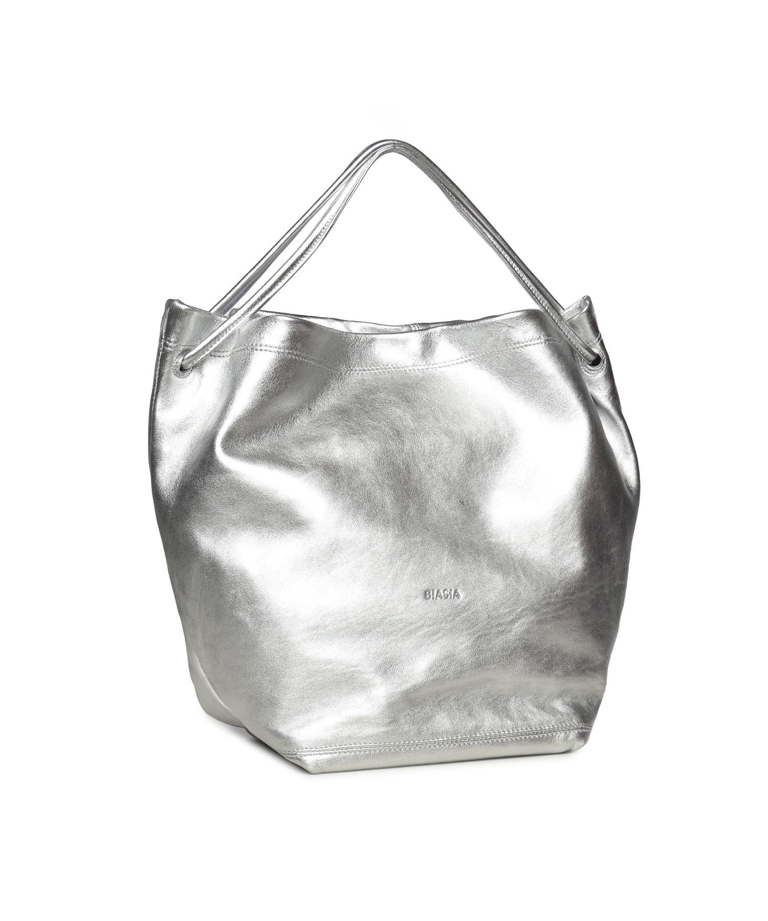 Borsa a spalla in pelle effetto metallizzato BIBP9ZI01M 040 BIASIA 