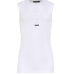 T-shirt Serafino in cotone con logo G8TO9T FU7AVW0800 DOLCE & GABBANA 