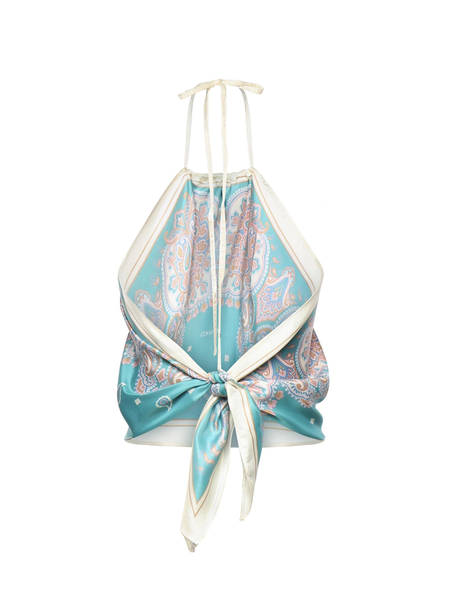 Top Synchro in twill di viscosa e seta 106732 A38GSZ4 PINKO 